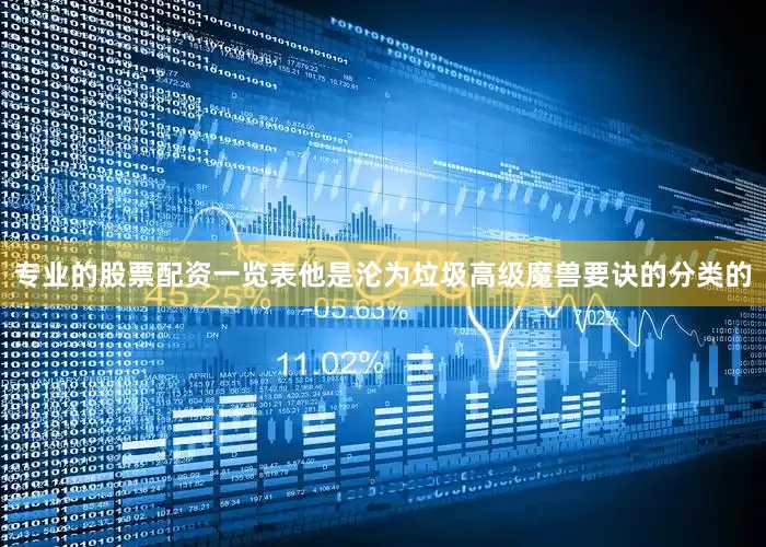 专业的股票配资一览表他是沦为垃圾高级魔兽要诀的分类的
